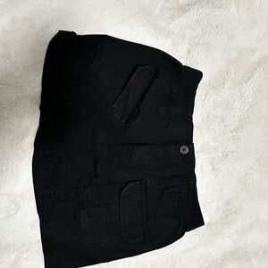 Black Cargo Mini Skirt